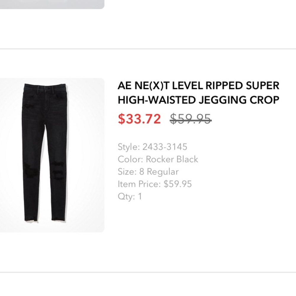 AE super high waisted ripped crop jeggings